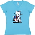 thumbnail image 3 of Inktastic US Flag Westie Women's V-Neck T-Shirt, 3 of 5