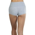 thumbnail image 2 of ToBeInStyle Women's Wide Waistband Rollover Yoga Shorts - Light Heather Grey - M, 2 of 6