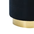thumbnail image 3 of SAFAVIEH Couture Elsworth Modern Glam Velvet Ottoman with Brass Base, Navy, 3 of 5
