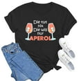 thumbnail image 4 of Womens T Shirts Letter Print Graphics Crew Neck Short Sleeve Loose Trendy Casual Tops, 4 of 5