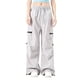 thumbnail image 1 of Amzcrzy Pantalones cargo para mujer: color liso, pierna ancha, múltiples bolsillos, transpirables, holgados y cómodos, resistentes al agua, con cremallera, tallas M-2XL. Gris, 1 of 4