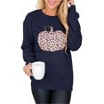 thumbnail image 2 of Sweat-Shirt Graphique Citrouille Halloween pour Femmes Imprimé Léopard Décontracté à Manches Longues, 2 of 3