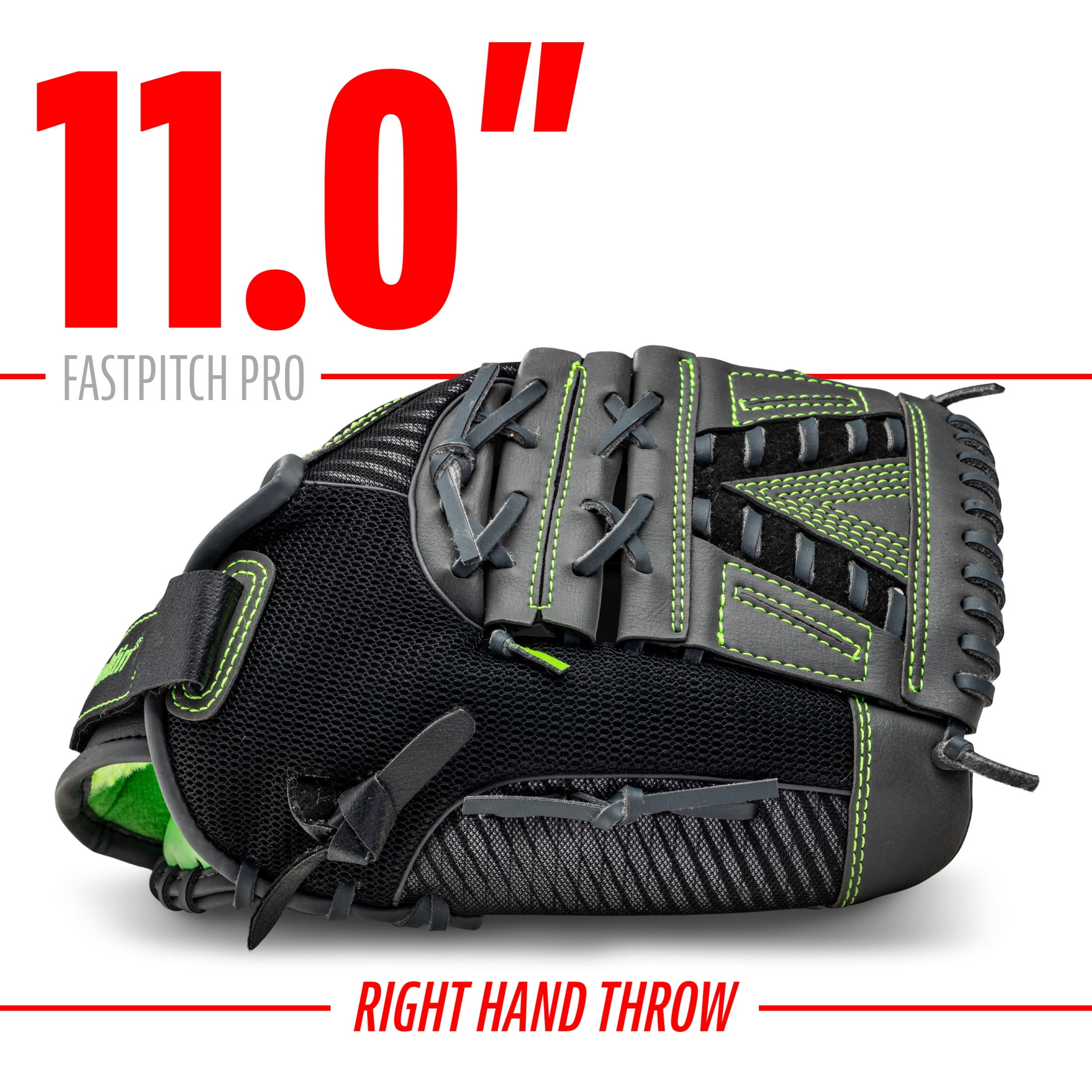 Franklin Sports Fastpitch Pro Softball Glove, 11 in, Lime Green, Right Hand Throw