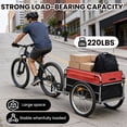 thumbnail image 3 of 56.75" Bike Trailer with Safe Hitch System,Quick Release Wheels & Folding Design,Trailer with Waterproof Cover & Storage,Suitable for Cycling Travel,Black+Red, 3 of 8