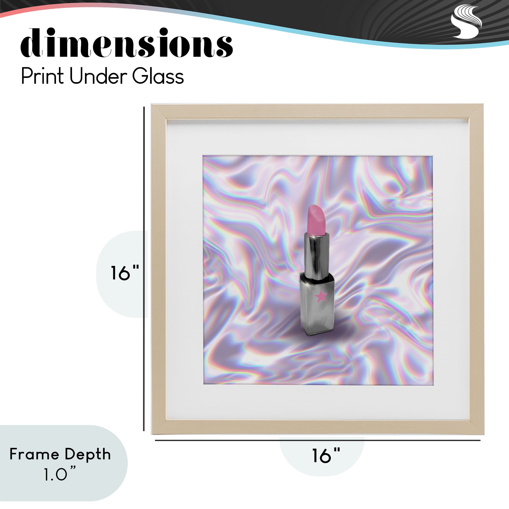 Stupell Industries Iridescent Icon Lipstick Birch Framed Print Under Glass, design by Matthew Piotrowicz