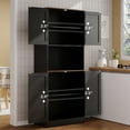 thumbnail image 5 of DIYART 71" Tall Pantry Cabinet with Charging Station, Farmhouse Kitchen Hutch with Adjustable Shelves, Modern Kitchen Pantry Storage Cabinet for Dinning Room & Living Room, Antique Black, 5 of 6