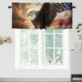 thumbnail image 2 of American Flag Blackout Curtain Valances Flying Bald Eagle with American Flag Curtain Valances for Cafe Living Room Bath Room 1 Panel 54x18inch(2Pcs), 2 of 4