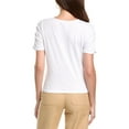 thumbnail image 2 of Michael Stars womens  Josie Ruched Sleeve T-Shirt, xs, White, 2 of 3