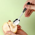 thumbnail image 4 of Cucharas de pomelo con bordes dentados redondos para frutas y postres, cucharas de acero inoxidable con mango de cerámica con caja de almacenamiento, 4 of 7