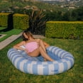 thumbnail image 2 of Float Life by FUNBOY Blue & White Striped Oval Tanning Pool Lounger, 2-in-1 Oversized Design for Land or Water, 2 of 6