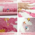 thumbnail image 4 of 23.6x15.7in Bathroom Rug Cute Daisy Bath Mat White and Yellow Flower Decor Rugs Non Slip Floor Carpet Microfiber Bathmat Super Absorbent Machine Washable Bathtub Mats for Shower-Pink, 4 of 7