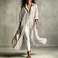 thumbnail image 6 of Bxsruta Womens Maxi Shirt Dress Long Sleeve Button Down Casual Casual Vacation Beachwear, 6 of 8