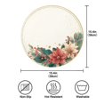 thumbnail image 3 of 15.4" Round Placemat Set of 4 Polyester Fabric Place Mats Non-Slip Dining Kitchen Table Mats for Kitchen Party Decor Circular Christmas Wreath, 3 of 5