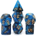 thumbnail image 4 of CYFW Blue Mix Black Dice DND Polyhedral Dice Set for Dungeon and Dragons D&D RPG Role Playing Games 7-Die Set, 4 of 6