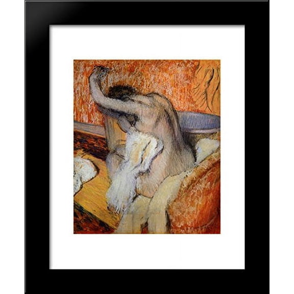 After the Bath (Woman Drying Herself) 20x24 Framed Art Print by Edgar Degas
