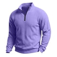 thumbnail image 4 of Curuila Mens Tshirts Long Sleeve Solid Color Stand Collar Half Zip Pullover For Men Slim Fit Casual Tops Purple Size Xl, 4 of 4