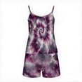 thumbnail image 4 of PNTUTB Women's Fashion Two-piece Tie Dye Print Spaghetti-strap Top and Shorts Comfortable Homewear Pajamas Set, 4 of 6