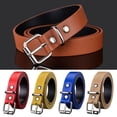 thumbnail image 6 of Luxury Design Retro Casual Trouser Dress Belts Thin Waist Strap Children Leather Belt Pin Buckle Waistband KHAKI, 6 of 8