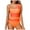 Orange, variant on QHFBli Womens One Shoulder One Piece Bathing Suits Neon Color Block Swimsuits Mesh Swimwear