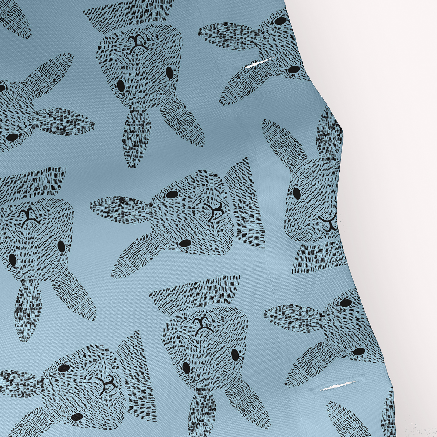 Simply Daisy 70" W x 73" L Criss Cross Bunnies Polyester Shower Curtain, After Rain Blue [1 Ct]