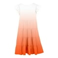 thumbnail image 5 of shoper Dresses for Girls 10-12 Ruffled Sleeve Crew Neck Gradient Color Swing Comfortable Dresses for Girls 2025 Girls Beach Vacation Dress Orange1 120, 5 of 6