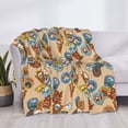 thumbnail image 3 of Honeii Camp Badge print throw blanket, crafted from cozy cotton flannel, offers versatile home decor as a bedding suitable for all seasons.-80"x60", 3 of 6