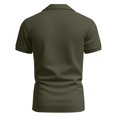 thumbnail image 6 of hoksml Men's Polo Shirts Solid Color Collared Button T Shirt Casual Loose Pullover Top Fitness Running Sports Short Sleeved Summer Comfortable Breathable Tee Shirts, 6 of 7