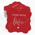 thumbnail image 2 of Inkdotpot Real Silver Foil Made With Love Wedding Tags Favor Bracket Shape Hang Pack Of 50 Paper Tags, 2 of 7