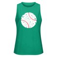 thumbnail image 3 of Gibobby Mujeres Verano Sin Mangas Cuello Redondo Béisbol Impresión Tank Tops Casual Camisetas Blusa Top(Verde,XG), 3 of 4