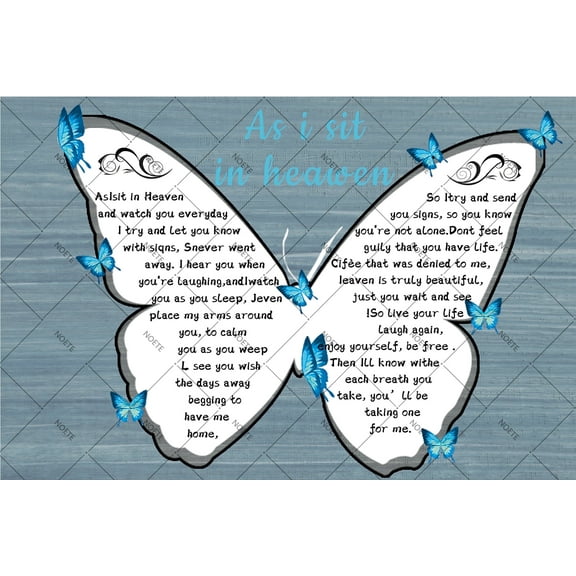 Noete Vintage Tin Sign Butterfly Memorial Gifts 8x12 inch, Rustic Metal Wall Decor for Home, Cafe, Bar & Man Cave Heartwarming Butterfly Themed Artwork