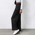 thumbnail image 5 of XFLWAM Womens Wide Leg Dress Pants Business Casual Flowy Work Palazzo Pants High Waisted Slacks Trousers with Pockets Black L, 5 of 9