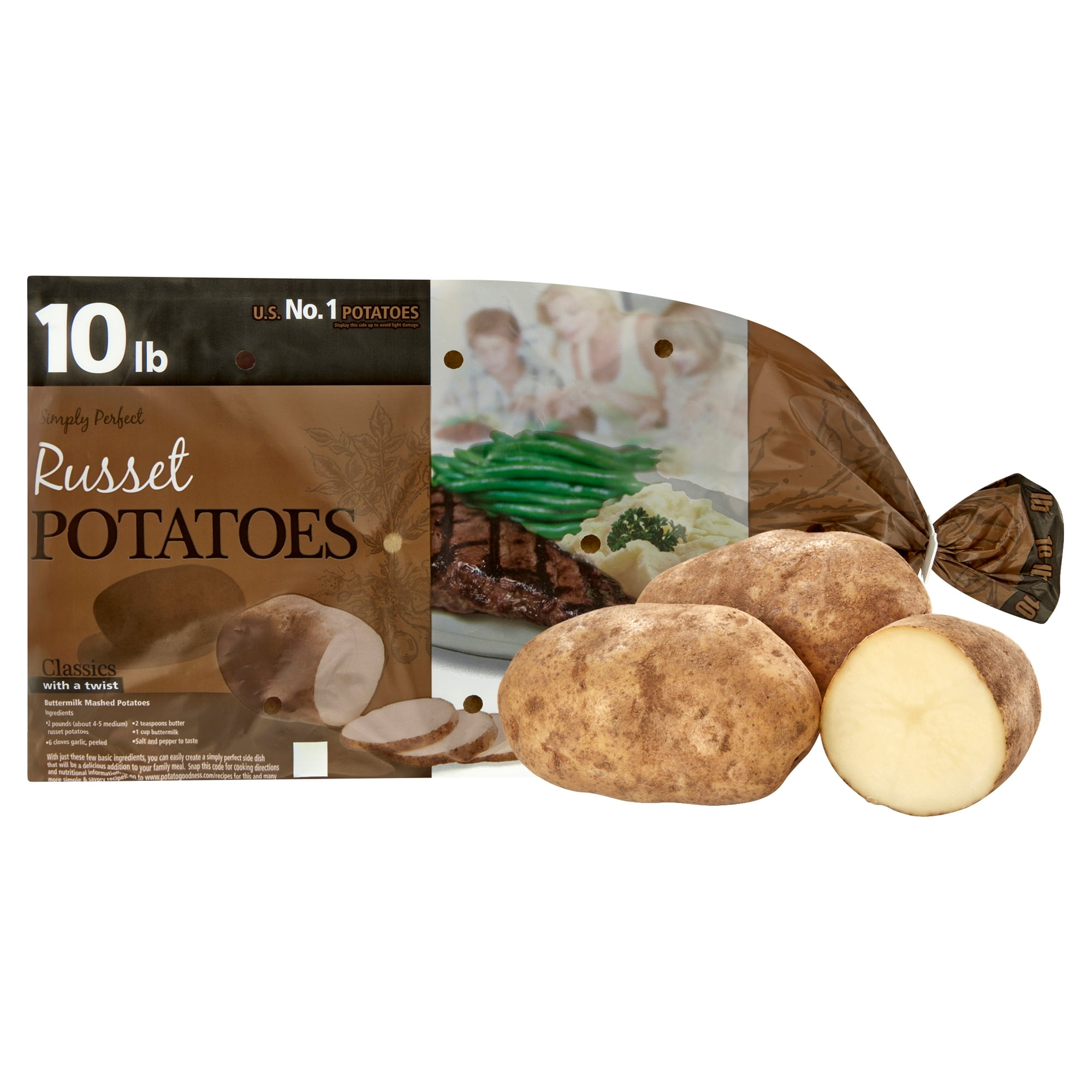 Fresh Whole Russet Potatoes, 10 lb Bag