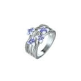 thumbnail image 4 of Cbcbtwo Cubic Zirconia Rings, Rings for Women Girls, Violet Floral Pattern Design Zircon Stacking Ring Stackable, for Women Girl Birthday Anniversary Jewelry Bridesmaid Wedding Rings Gift on Clearance, 4 of 4