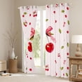 thumbnail image 3 of Manfei Red Cherry Bow Print Black Out Curtains for Girls, Sweet Fruit Ribbon Bows Curtains Pack of 2 (42x63 Each), 3 of 6