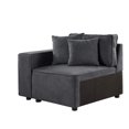thumbnail image 1 of Silla modular orientada a la izquierda Yardlio de tela gris con 2 almohadas, 1 of 4