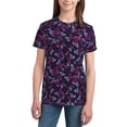 thumbnail image 3 of Wukai Purple Butterfly Youth Unisex Short Sleeve T-Shirt for Boys, Girls, Teens, and Kids-X-Large, 3 of 7