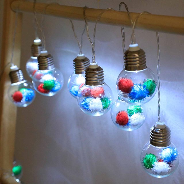 Bombilla de Luz Led Navideña Xihbxyly Forma de aguja Copo de Nieve Decorativa