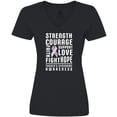 thumbnail image 3 of Inktastic Turners Syndrome Awareness Strength Courage Support Women's V-Neck T-Shirt, 3 of 5