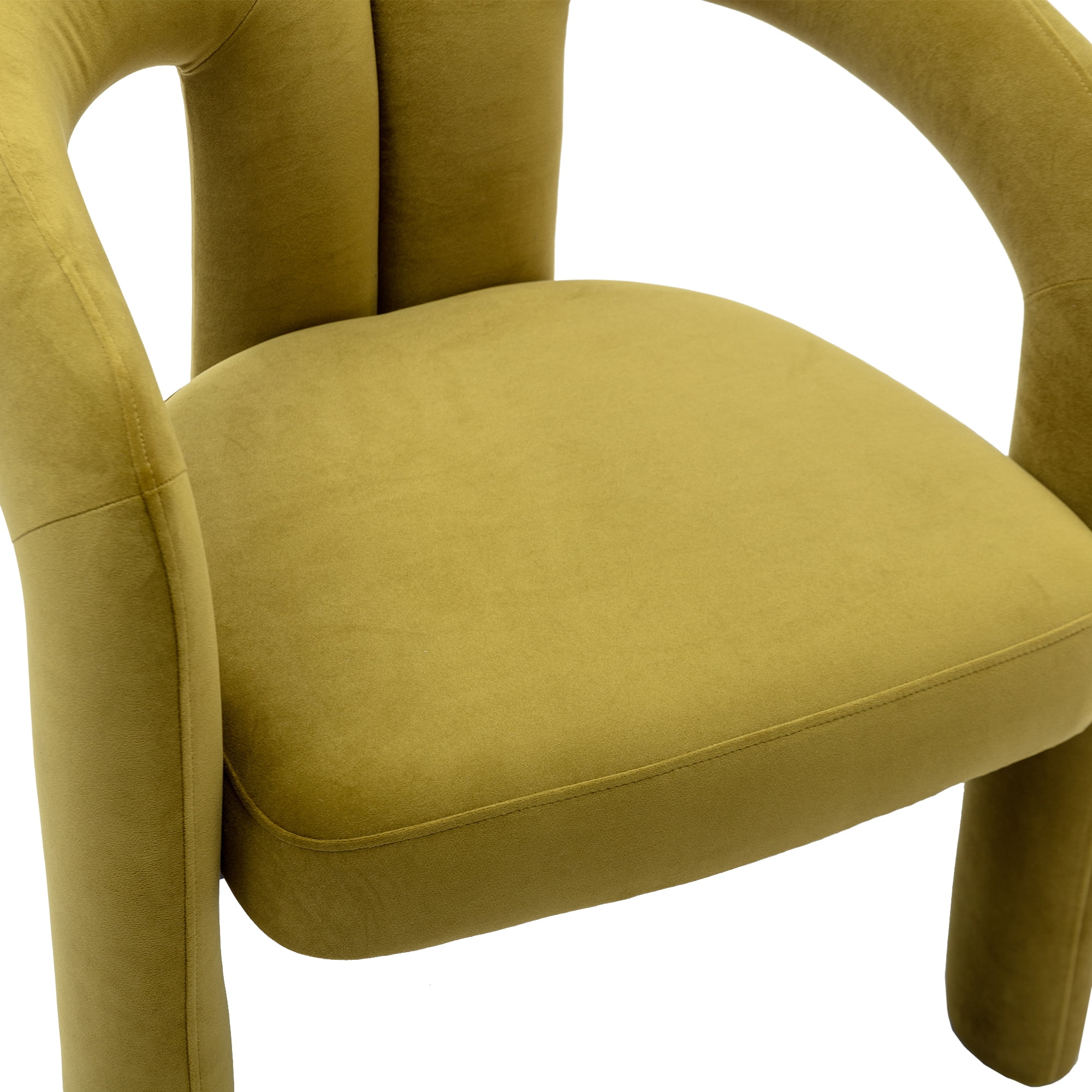 MAYEERTY Contemporary Designed Velvet Fabric Upholstered Accent/Dining Chair /Barrel Side Chairs Kitchen Armchair for Living Room set of 2 (Olive Velvet)