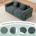 thumbnail image 4 of GNIXUU 71.25" Modern Modular Recliner Sofa, Convertible Sleeper Bed,Folding Mattress Loveseat Couch with Fixed-Shape Frame ,Comfy Lazy Boneless Couches for Living Room Bedroom Lounge,Green, 4 of 8