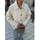 thumbnail image 3 of Chaqueta de entretiempo con solapa lisa para mujer, abrigo elegante acolchado de manga larga, prendas de vestir para ir al trabajo, otoño, 3 of 5