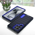 thumbnail image 4 of ELEHOLD for Samsung Galaxy S24 Ultra Hybrid Rugged Case with HD Screen Protector,Hard Protective Invisible Kickstand Non-Slip Drop-Proof Shockproof Anti-Scratch Heavy Duty Cover,Darkblue+Blue, 4 of 7