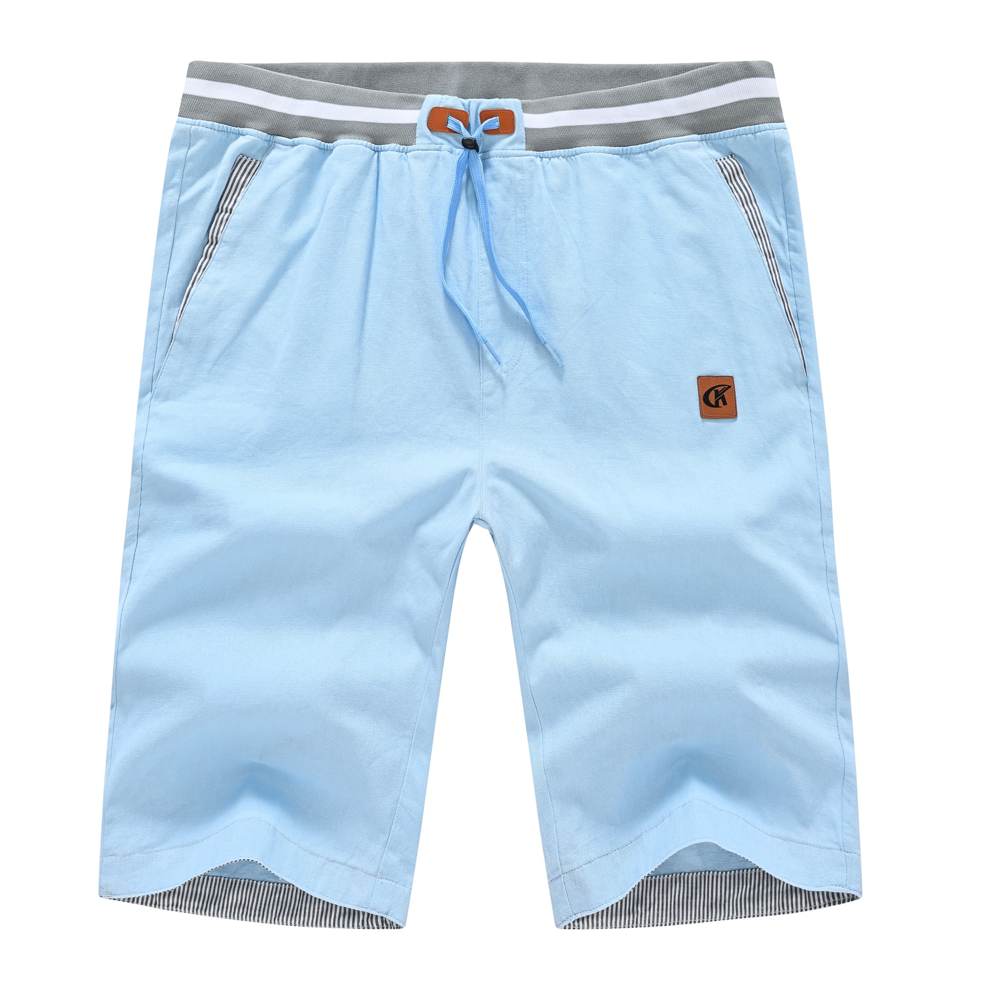 QPNGRP Mens Shorts Casual Adjustable Drawstring Elastic Waist Slim