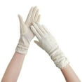 thumbnail image 2 of Mdesiwst 1 Pair Floral Print Anti-slip Palm Driving Gloves Full Finger Lace Stitching Wrist Extended Girls Outdoor Riding Sunscreen Mittens Cycling Accessories, 2 of 7