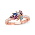 thumbnail image 3 of Personalized Leaves Birthstone Ring in 10K Gold by Jewlster, 3 of 5