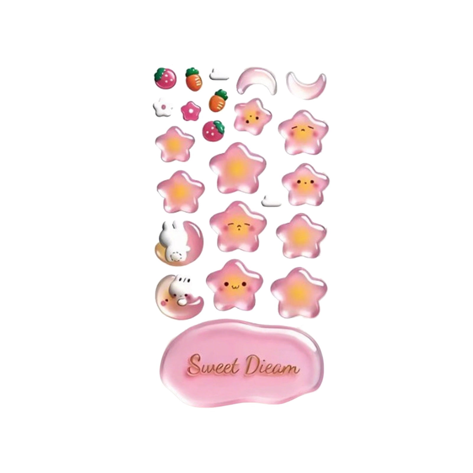 3D Crystal Sticker Set, 16 Pack Puffy Sticker Assortment for Notebook, Journal and Card Making