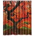 thumbnail image 1 of EREHome Red Maple Tree Shower Curtain Polyester Fabric Bathroom Decorative Curtain Size 60x72 Inches, 1 of 1
