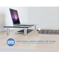 thumbnail image 4 of Mount-It! Computer Monitor Stand Desktop Riser | Clear Tempered Glass | Fits 24-32 Inch Screens | 22" X 9.5", 4 of 4
