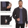 thumbnail image 5 of Satankud Men's Bomber Jacket Lightweight Casual Flight Windbreaker Zip Up Coat with Pocket Charcoal Grey 2XL, 5 of 8