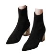 thumbnail image 4 of Oyedens Women's Dress Boots Black Suede Pointed Toe High Heels Ankle Booties for Women Autumn, 4 of 6